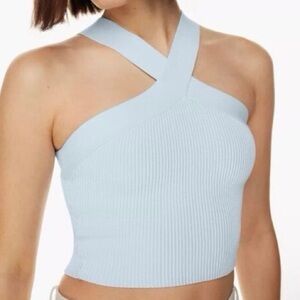 Babaton sculpt knit criss cross crop top